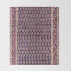 Afshar Persian Kerman  Antique Rug Print Throw Blanket Gallery Image 2