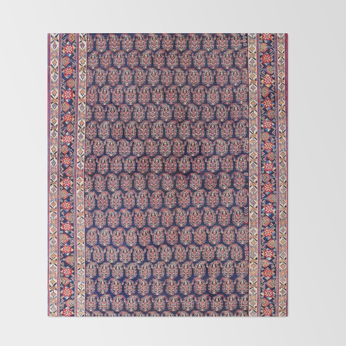 Afshar Persian Kerman  Antique Rug Print Throw Blanket Gallery Image 2