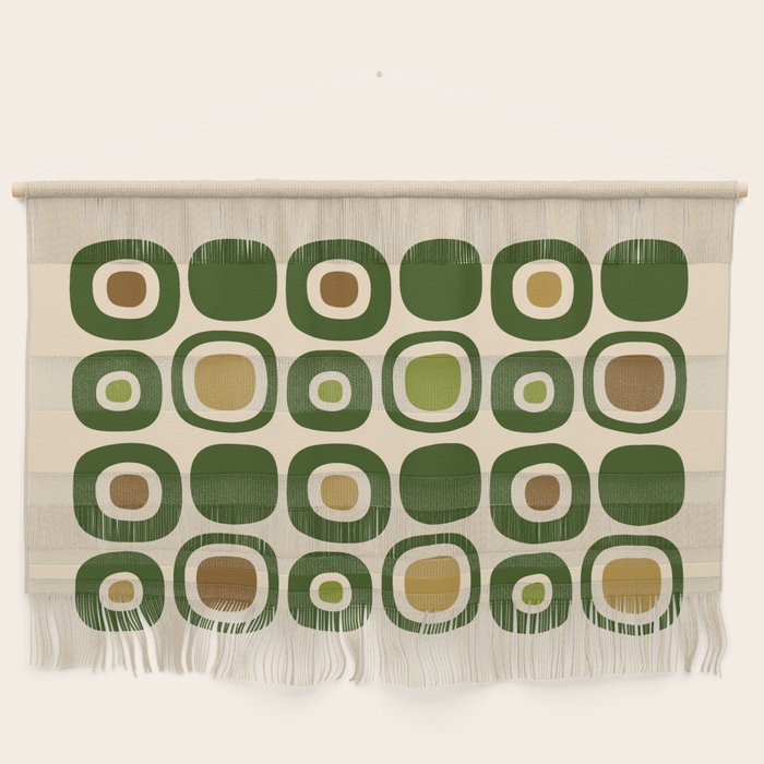 Mid Century Modern Modern Organic Shapes Pattern 321 Green Wall Hanging Gallery Image 1
