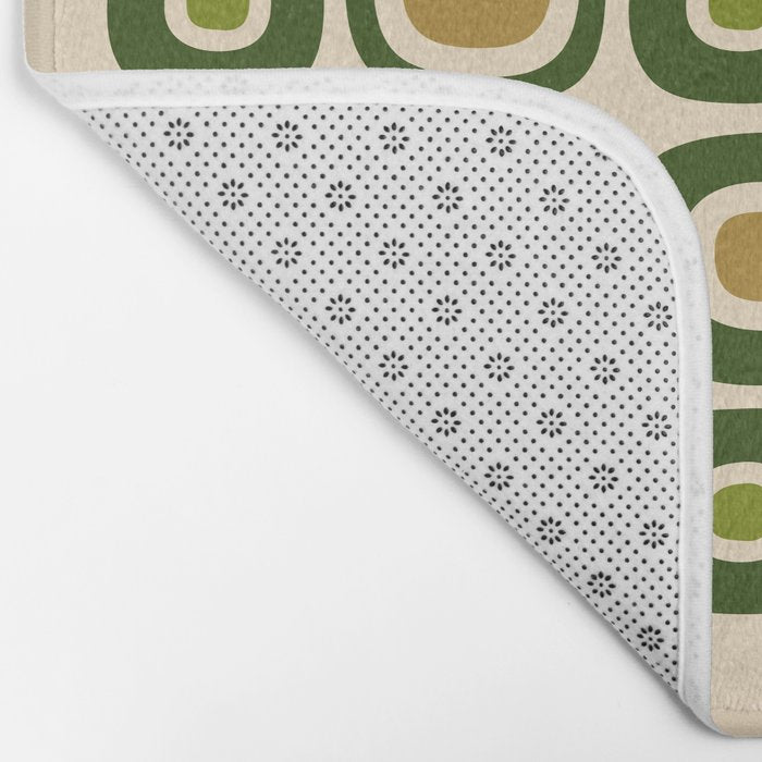 Mid Century Modern Modern Organic Shapes Pattern 321 Green Bath Mat Gallery Image 2