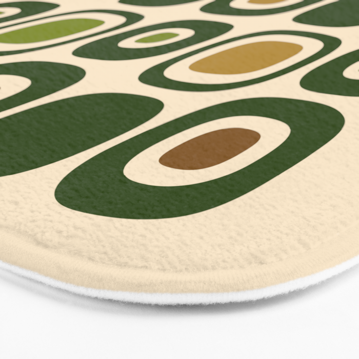 Mid Century Modern Modern Organic Shapes Pattern 321 Green Bath Mat Gallery Image 3