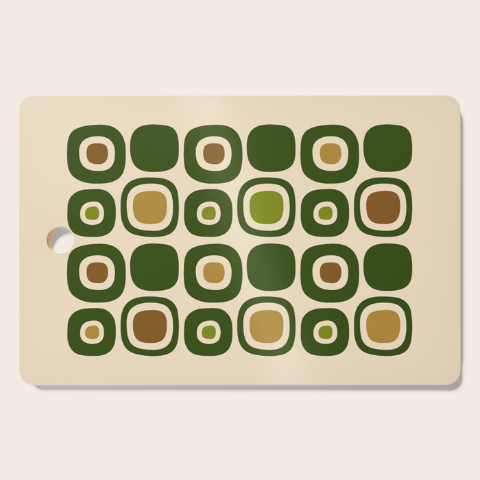 Mid Century Modern Modern Organic Shapes Pattern 321 Green Cutting Board Gallery Image 1