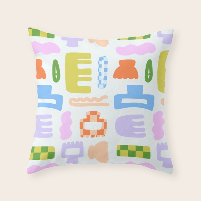 Hair Clips & Claws Throw Pillow Gallery Image 1