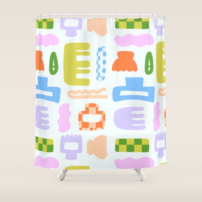 Hair Clips & Claws Shower Curtain Gallery Image 1