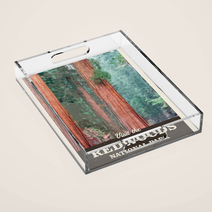 Visit the Redwoods National Park Acrylic Tray Gallery Image 1