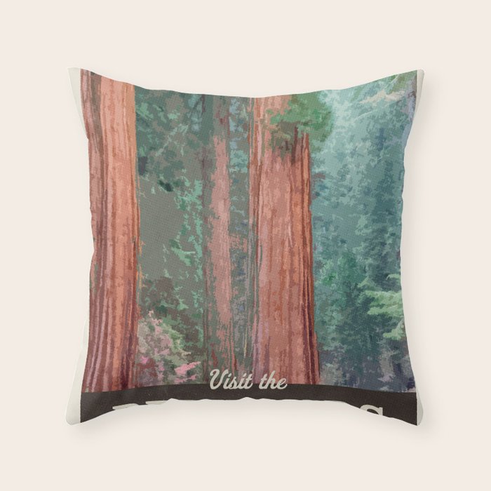Visit the Redwoods National Park Throw Pillow Gallery Image 6