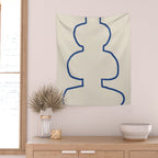 Line Art Study Shape Vase No.8 Wall Tapestry Gallery Image 2