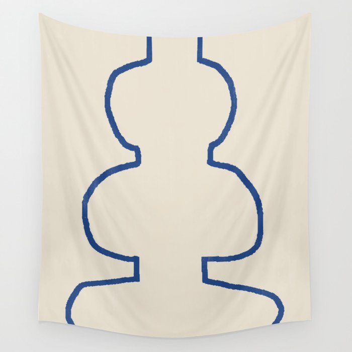 Line Art Study Shape Vase No.8 Wall Tapestry Gallery Image 1