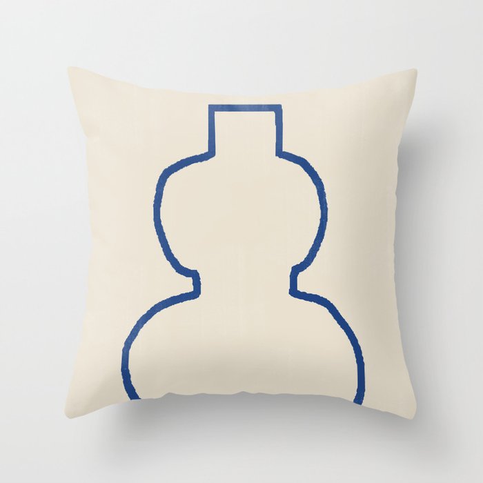 Line Art Study Shape Vase No.8 Throw Pillow Gallery Image 6