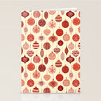 Christmas Ornaments Red Pink Beige Pattern Stationery Card Gallery Image 2