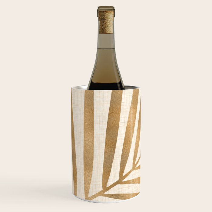 Gold Tropical Leaf Wine Chiller Gallery Image 2