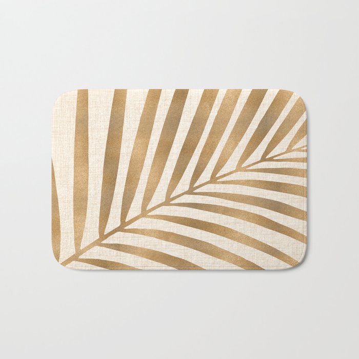 Gold Tropical Leaf Bath Mat Gallery Image 1
