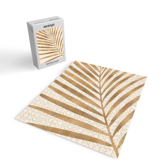 Gold Tropical Leaf Jigsaw Puzzle Gallery Image 2