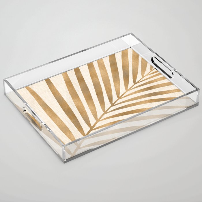 Gold Tropical Leaf Acrylic Tray Gallery Image 1
