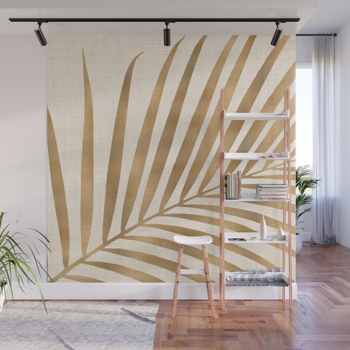 Gold Tropical Leaf Wall Mural Gallery Image 1