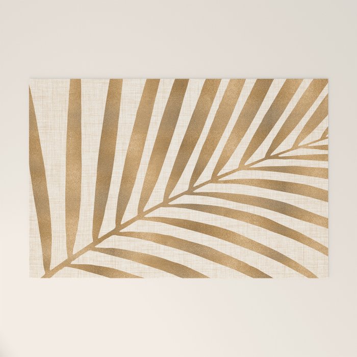 Gold Tropical Leaf Welcome Mat Gallery Image 1