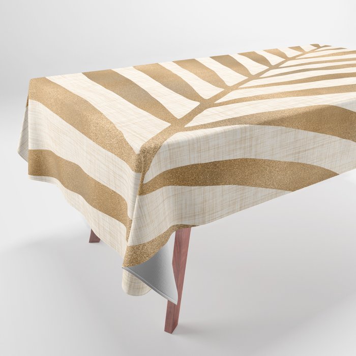 Gold Tropical Leaf Tablecloth Gallery Image 1