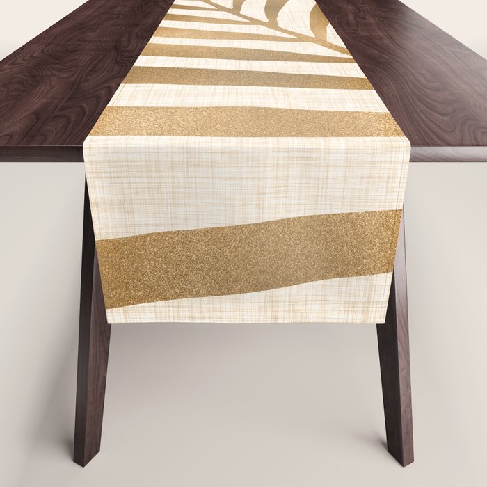 Gold Tropical Leaf Table Runner Gallery Image 1