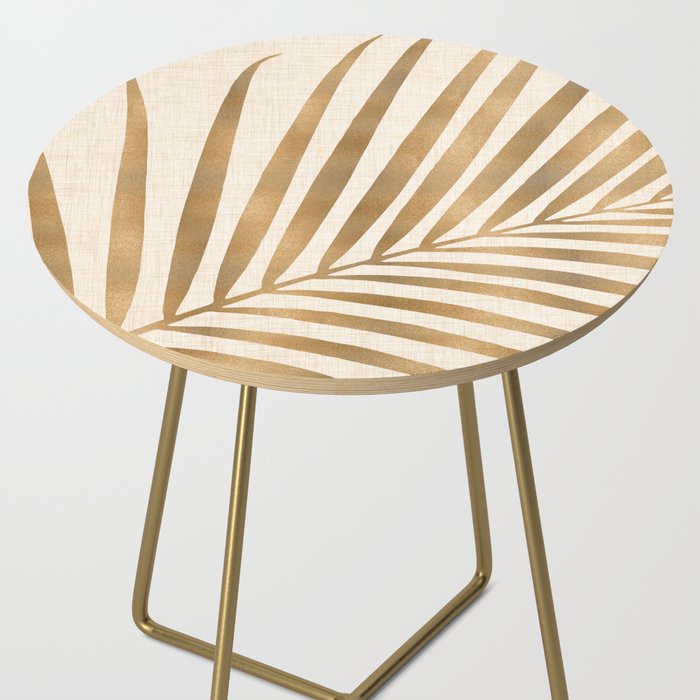 Gold Tropical Leaf Side Table Gallery Image 2