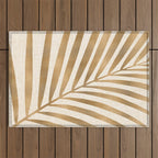 Gold Tropical Leaf Outdoor Rug Gallery Image 1