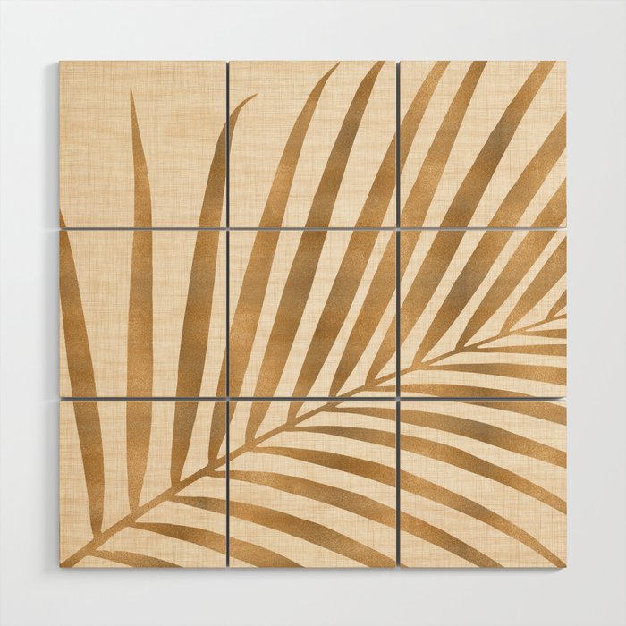 Gold Tropical Leaf Wood Wall Art Gallery Image 1
