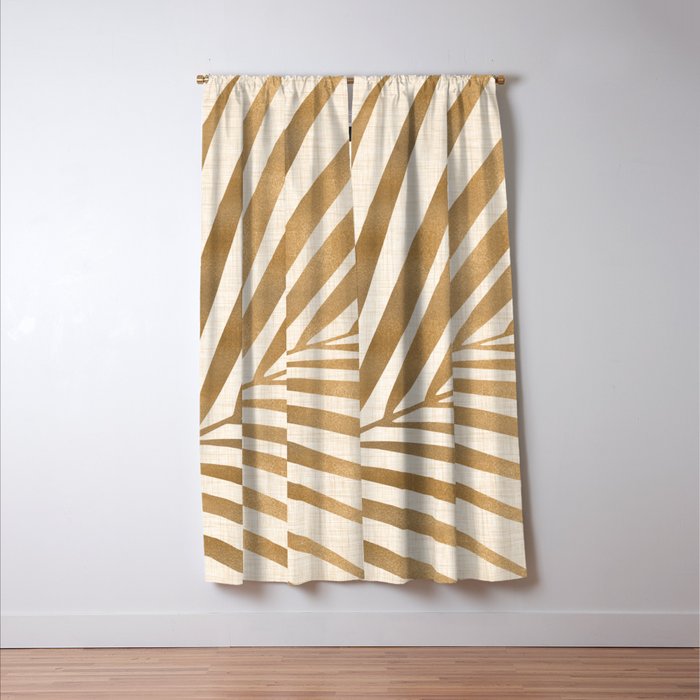 Gold Tropical Leaf Window Curtain Gallery Image 3