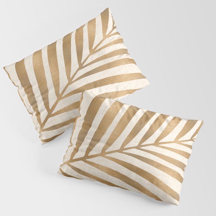 Gold Tropical Leaf Pillow Sham Gallery Image 1