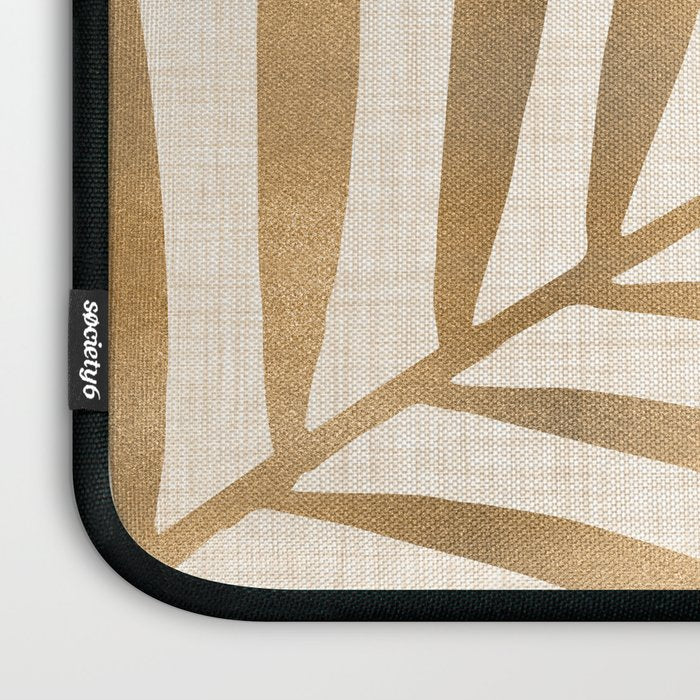 Gold Tropical Leaf Laptop Sleeve Gallery Image 3