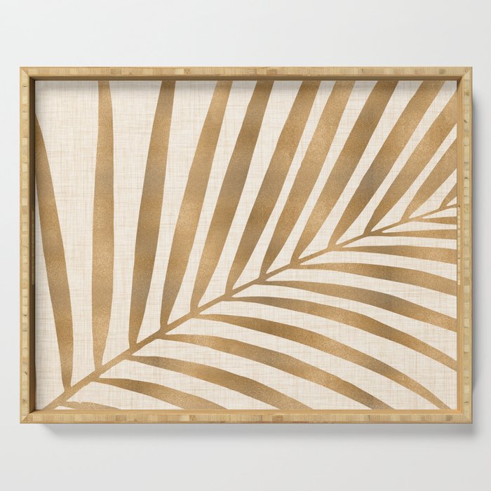 Gold Tropical Leaf Serving Tray Gallery Image 1