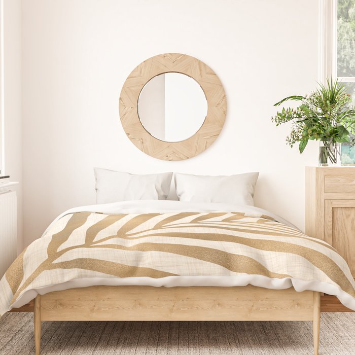 Gold Tropical Leaf Duvet Cover Gallery Image 3