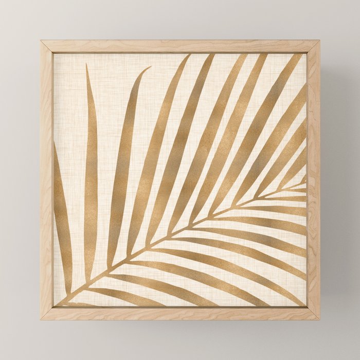 Gold Tropical Leaf Mini Art Print Gallery Image 1