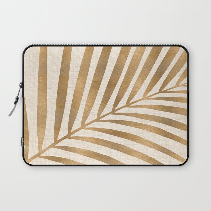 Gold Tropical Leaf Laptop Sleeve Gallery Image 1