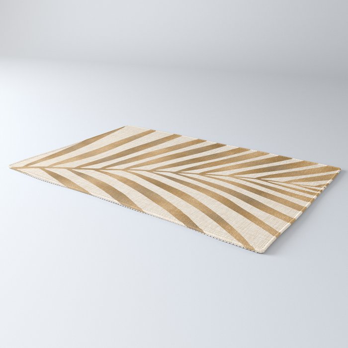 Gold Tropical Leaf Rug Gallery Image 3
