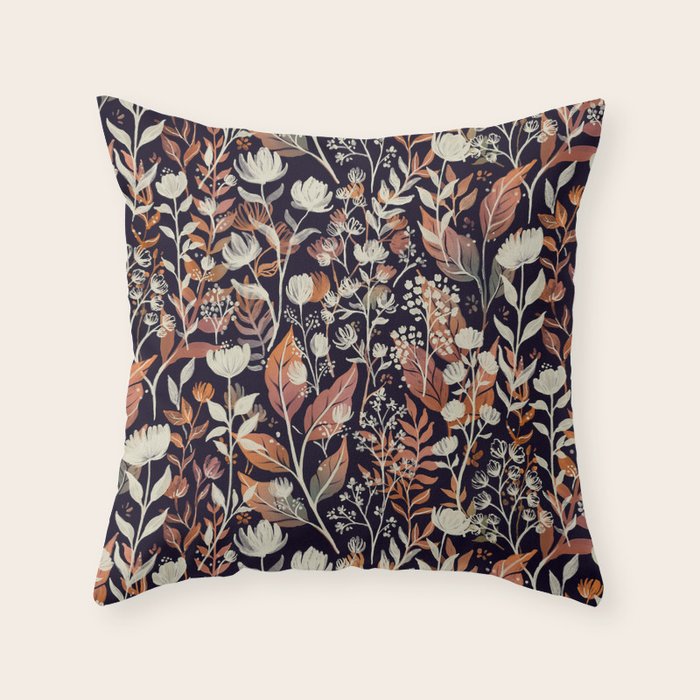 Moody Blooms Ditsy Autumn Throw Pillow Gallery Image 6