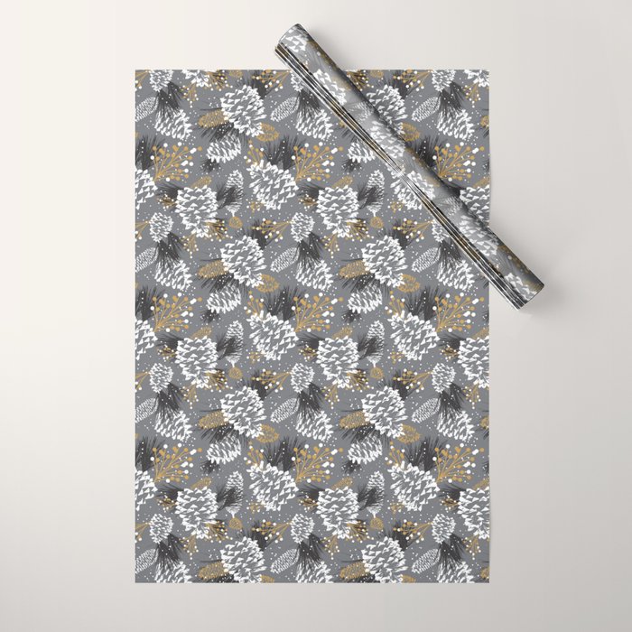 Festive Forest - Grey Wrapping Paper Gallery Image 1