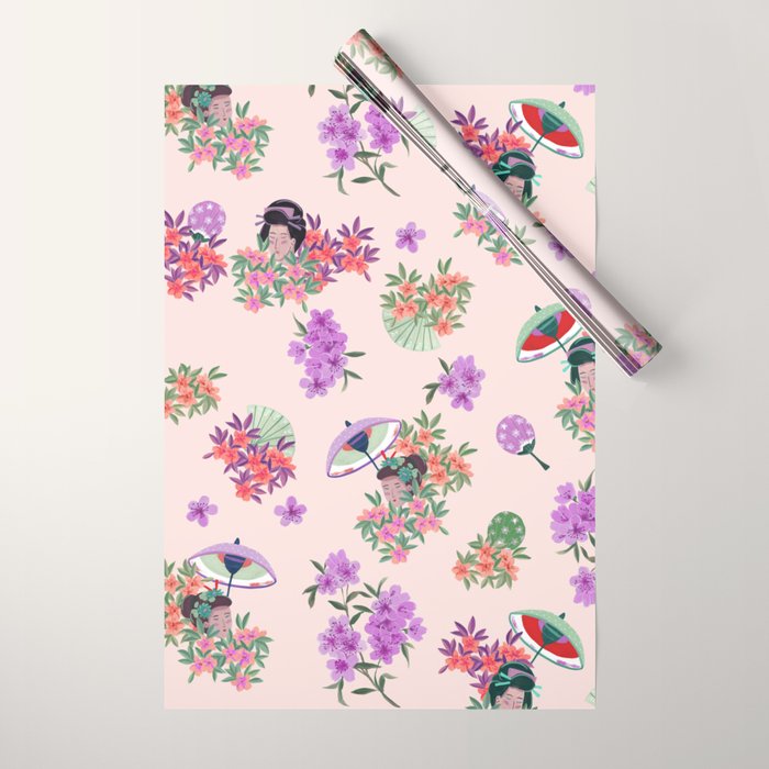Pastel purple oriental pattern Wrapping Paper Gallery Image 1