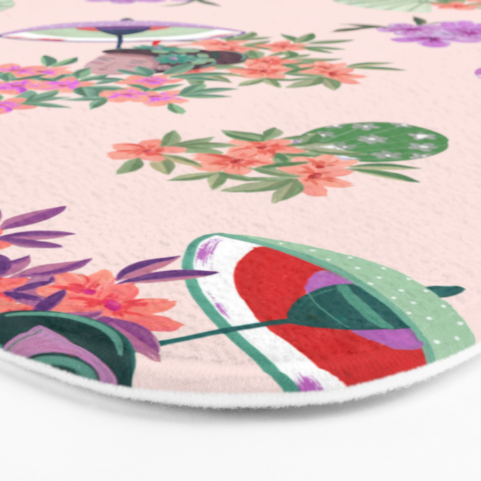Pastel purple oriental pattern Bath Mat Gallery Image 3