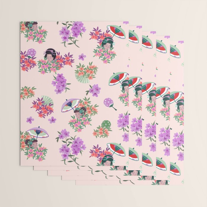 Pastel purple oriental pattern Wrapping Paper Gallery Image 3