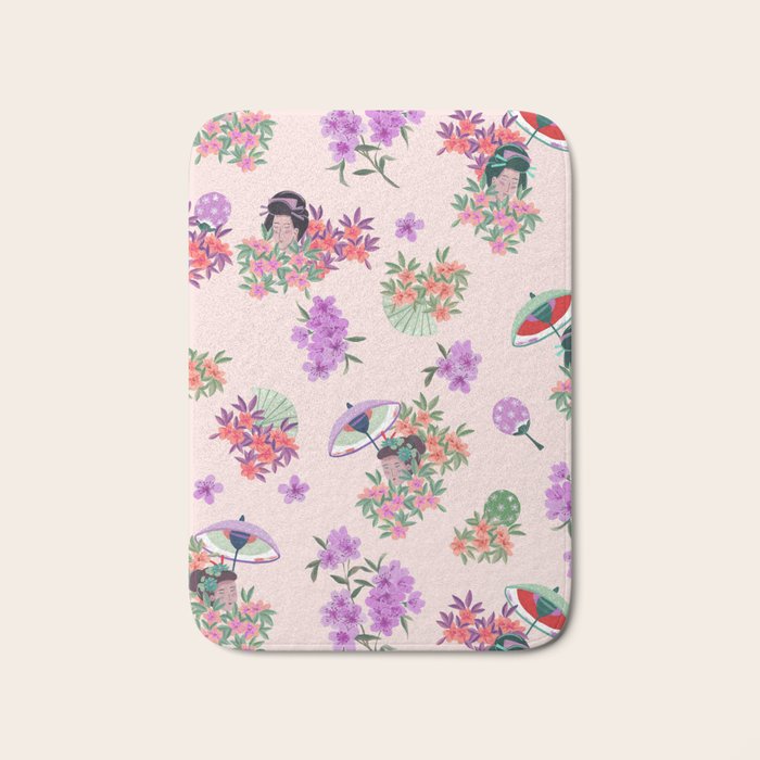 Pastel purple oriental pattern Bath Mat Gallery Image 1