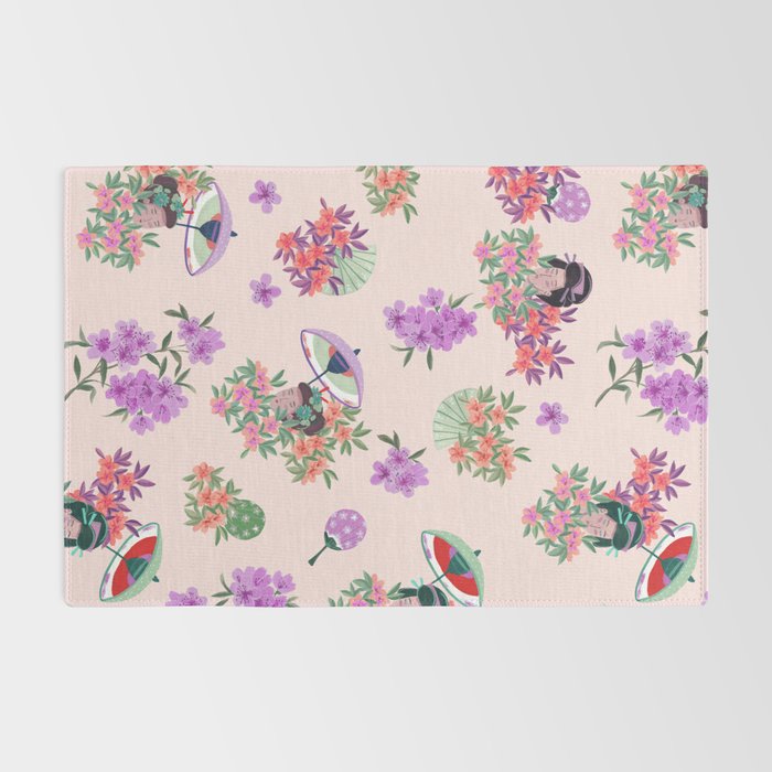 Pastel purple oriental pattern Rug Gallery Image 2