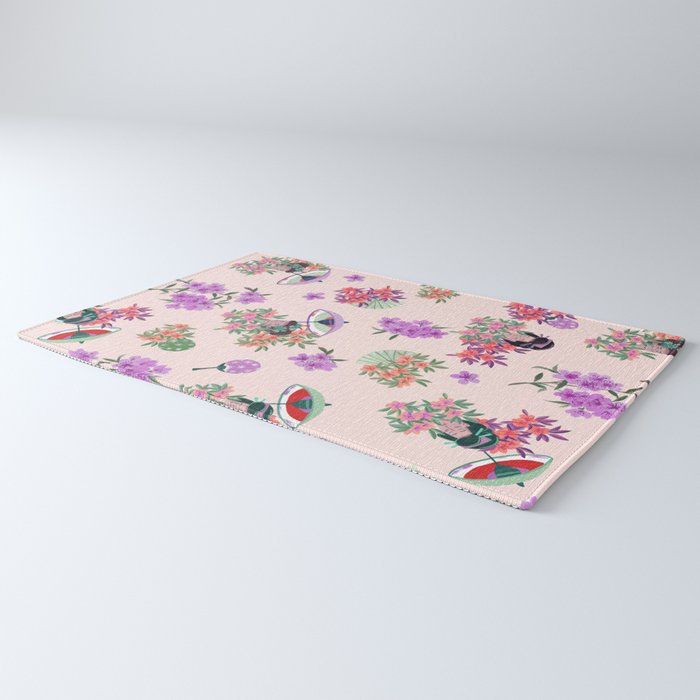 Pastel purple oriental pattern Rug Gallery Image 3