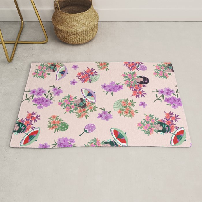 Pastel purple oriental pattern Rug Gallery Image 1