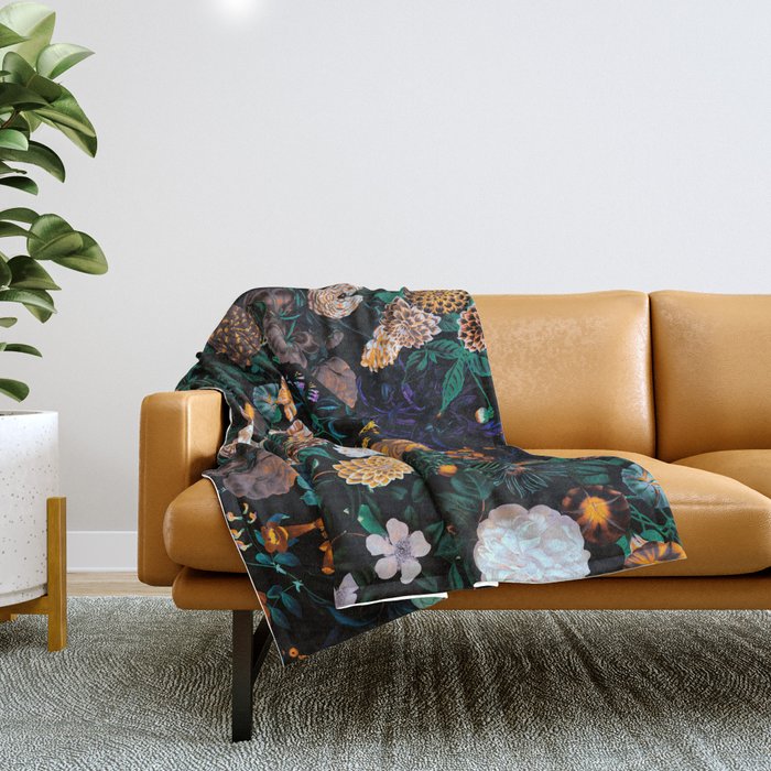Multicolor Night Forest Throw Blanket Gallery Image 1