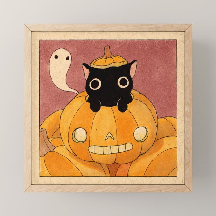Halloween Cat 01 Mini Art Print Gallery Image 1