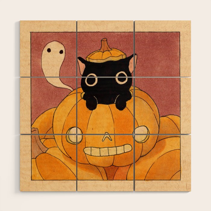 Halloween Cat 01 Wood Wall Art Gallery Image 1
