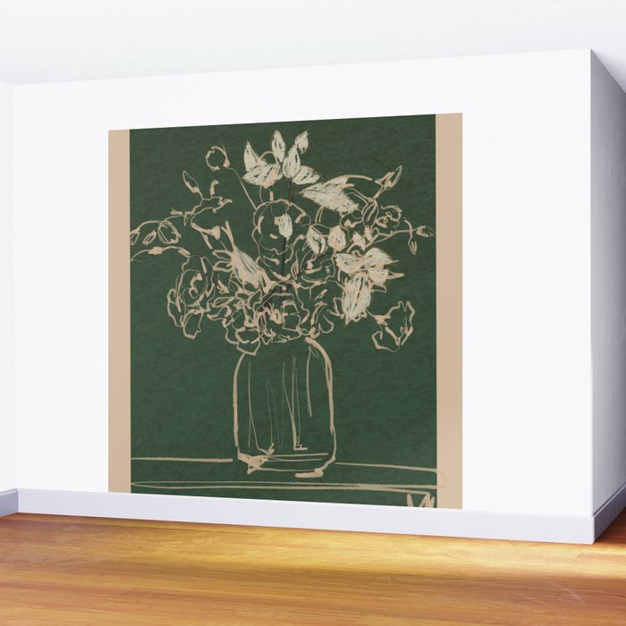 Minimalist Flowers In A Vase Wall Mural Gallery Image 2