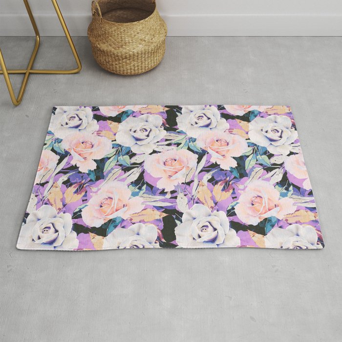 Modern Dark Vibrant Flowery D Rug Gallery Image 1