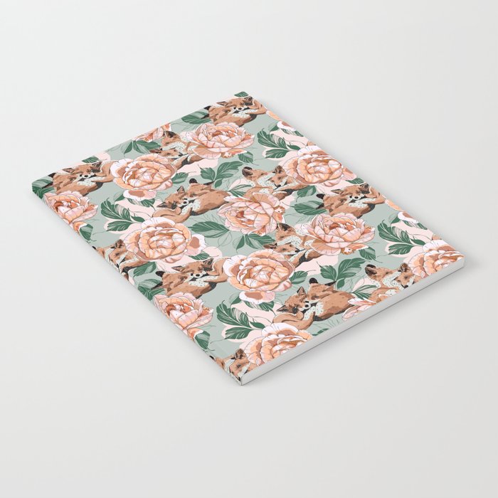 Red foxes in the rose bushes 24 Notebook Gallery Image 2