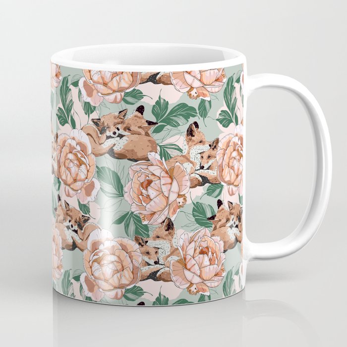 Red foxes in the rose bushes 24 Coffee Mug Gallery Image 1