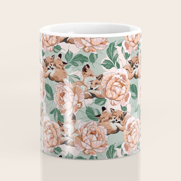 Red foxes in the rose bushes 24 Coffee Mug Gallery Image 4